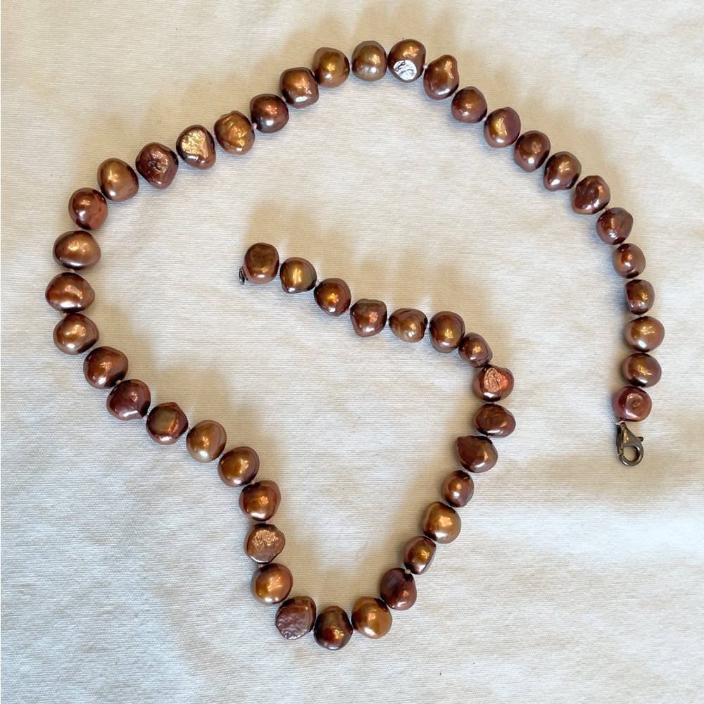 Bronze Colour Real Pearl Necklace
